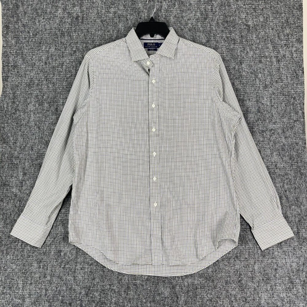 Polo Ralph Lauren Shirt Mens Large Check RL Twill Button-Front Business Casual